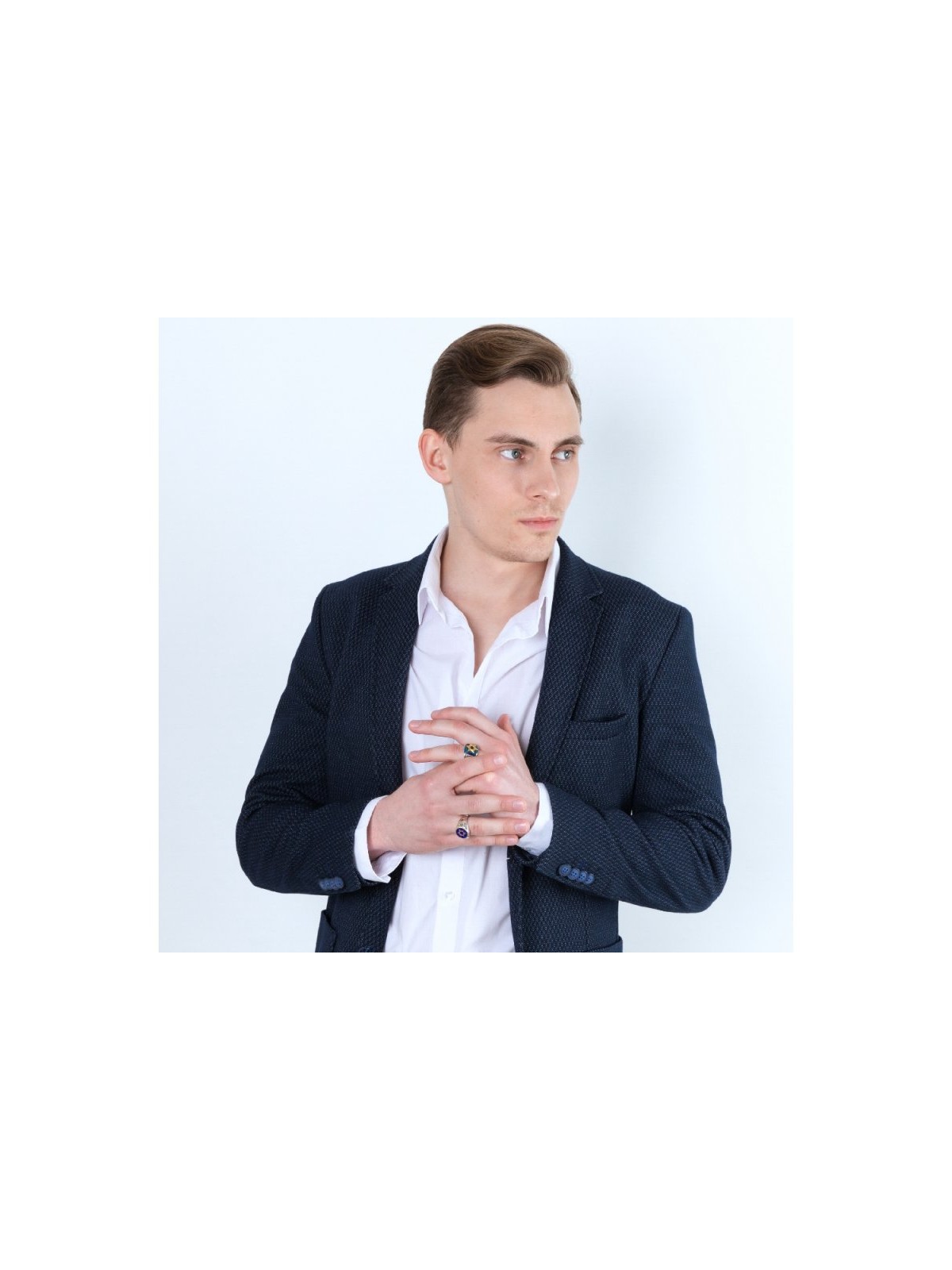 טבעת מצופה כסף סטרלינג ומצופה זהב עם כוכב... | טבעות יהודיות